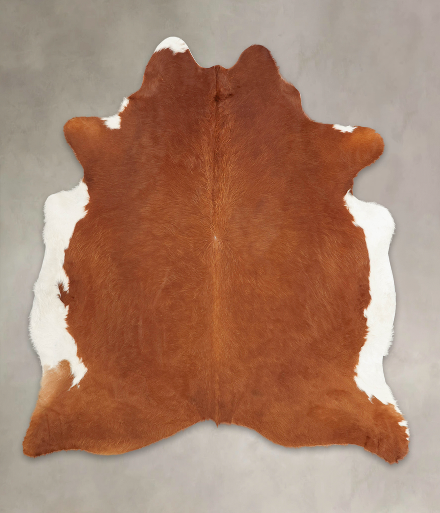 Brown and White Regular X-Large Brazilian Cowhide Rug 7'3"H x 6'5"W #B1180 by Hudson Hides