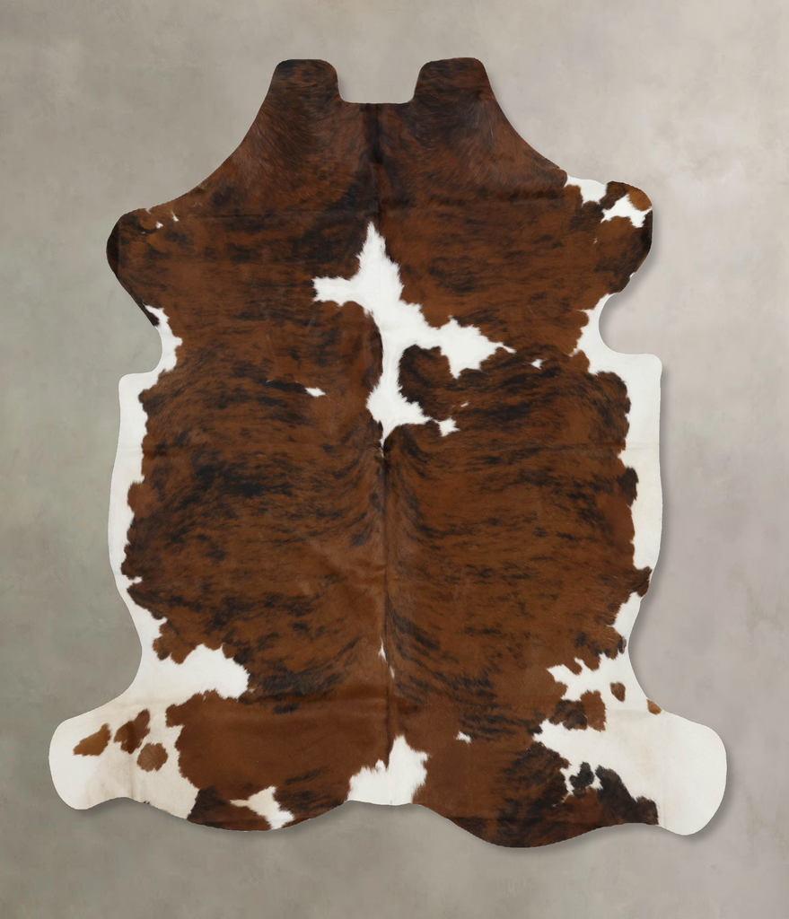 Tricolor X-Large European Cowhide Rug 7'1"H x 6'6"W #B11807 by Hudson Hides