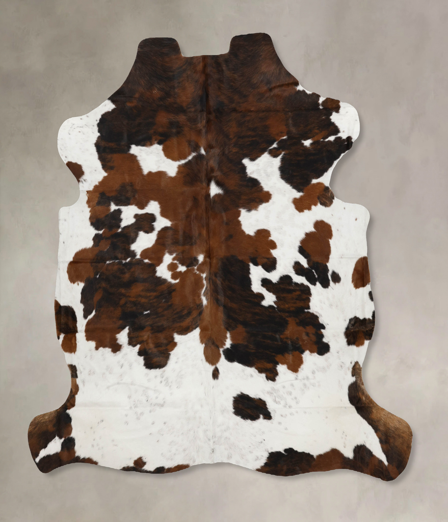 Tricolor X-Large European Cowhide Rug 7'2"H x 6'11"W #B11824 by Hudson Hides