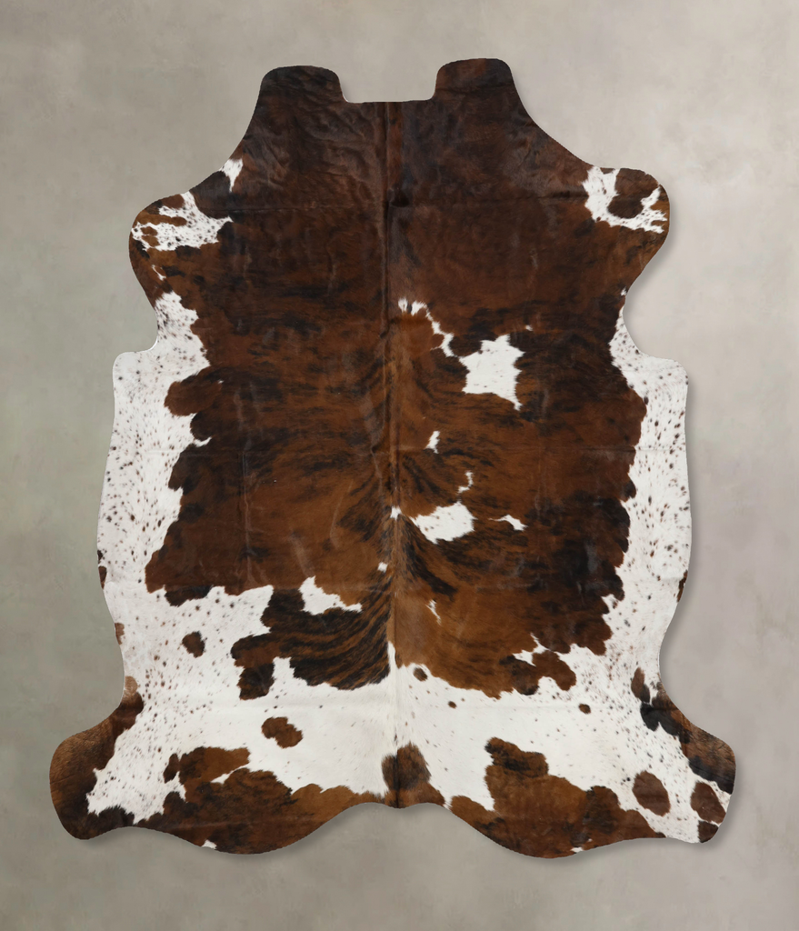 Tricolor X-Large European Cowhide Rug 7'1"H x 6'6"W #B11825 by Hudson Hides