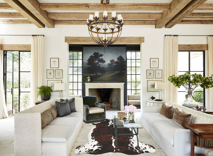 Tricolor X-Large European Cowhide Rug 6'11"H x 6'7"W #B11830 by Hudson Hides