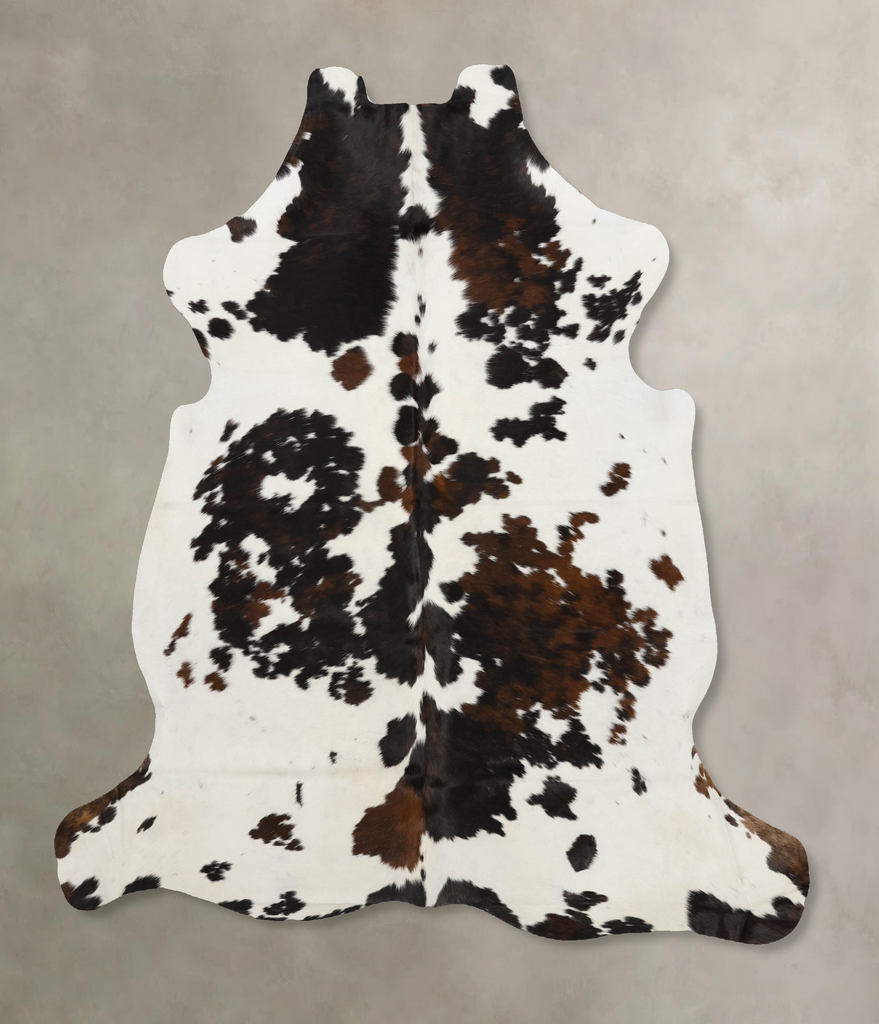 Tricolor X-Large European Cowhide Rug 7'2"H x 6'5"W #B11837 by Hudson Hides