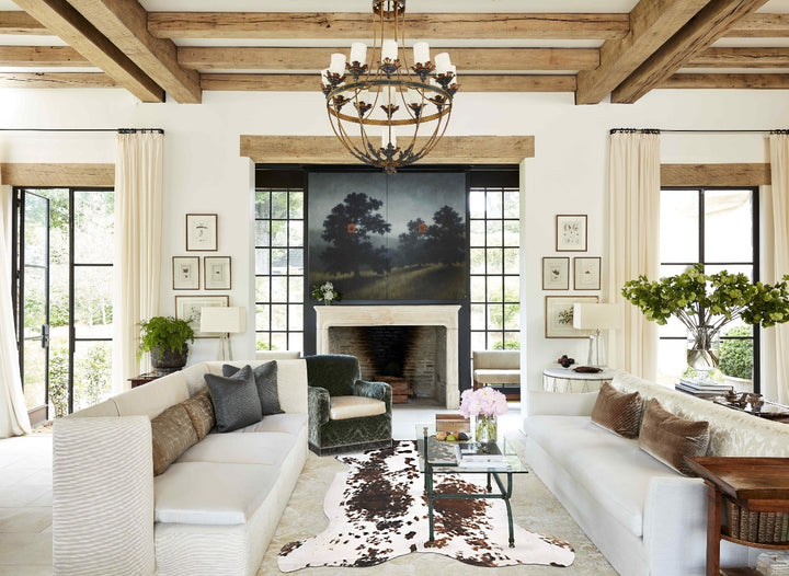Tricolor X-Large European Cowhide Rug 7'0"H x 6'0"W #B11838 by Hudson Hides