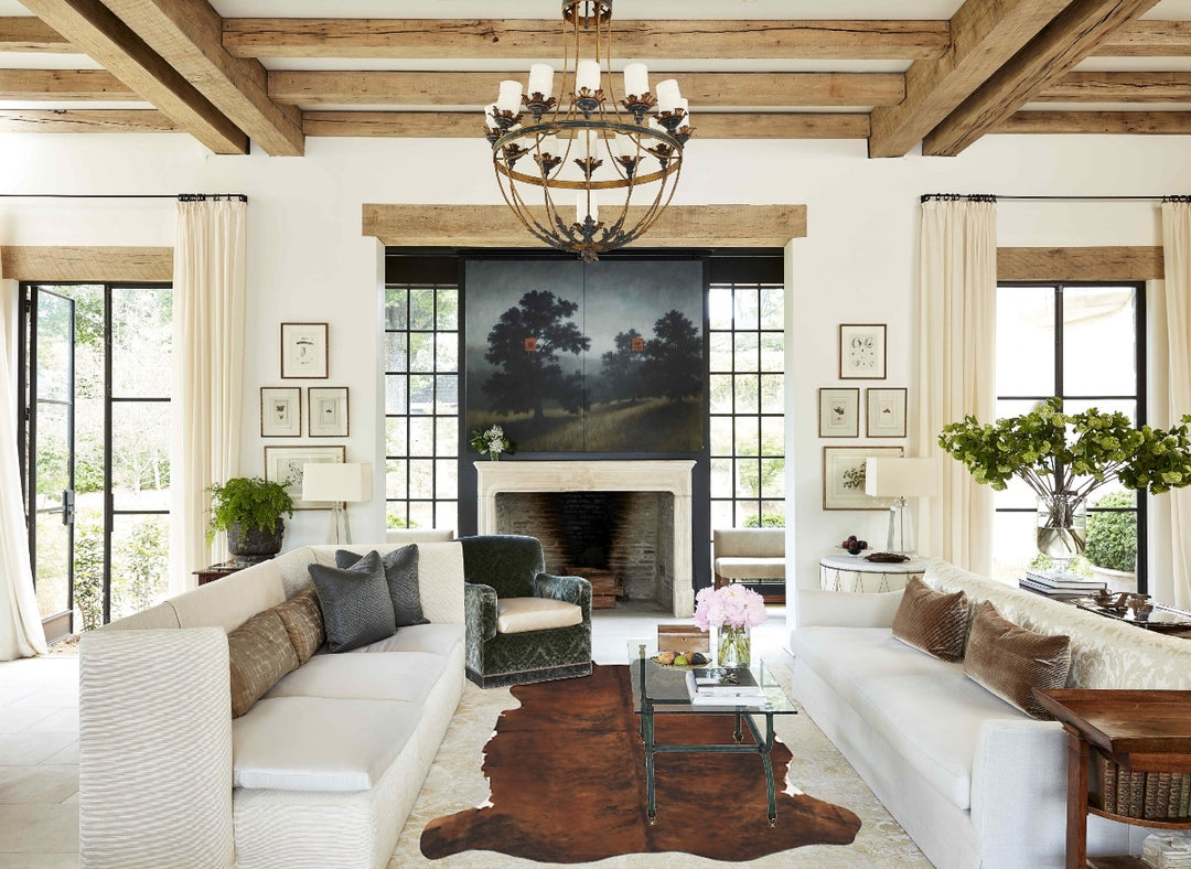 Medium Brindle X-Large European Cowhide Rug 6'11"H x 6'0"W #B11850 by 