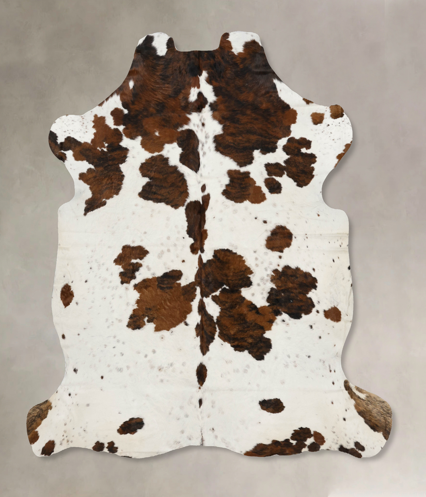 Tricolor X-Large European Cowhide Rug 7'1"H x 6'11"W #B11855 by Hudson Hides