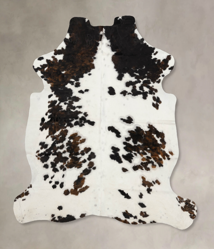 Tricolor X-Large European Cowhide Rug 7'1"H x 6'0"W #B11858 by Hudson Hides
