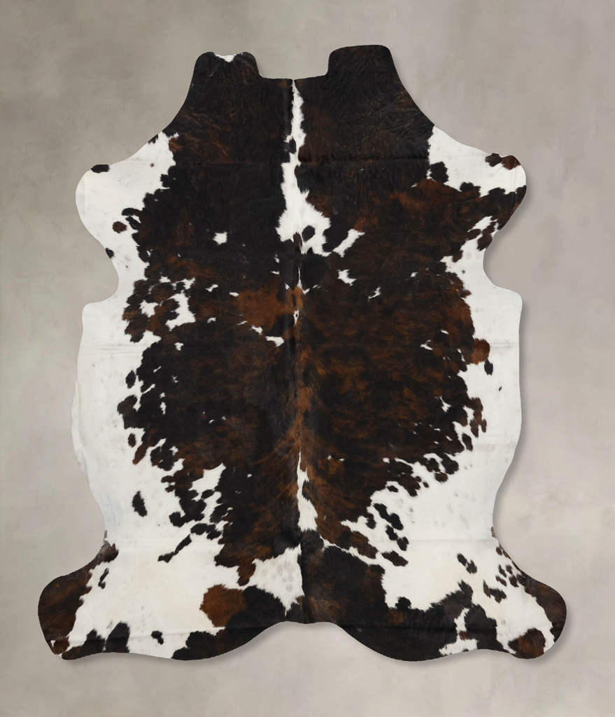 Tricolor X-Large European Cowhide Rug 7'1"H x 6'3"W #B11861 by Hudson Hides