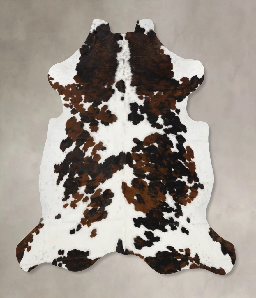 Tricolor X-Large European Cowhide Rug 7'0"H x 6'10"W #B11882 by Hudson Hides