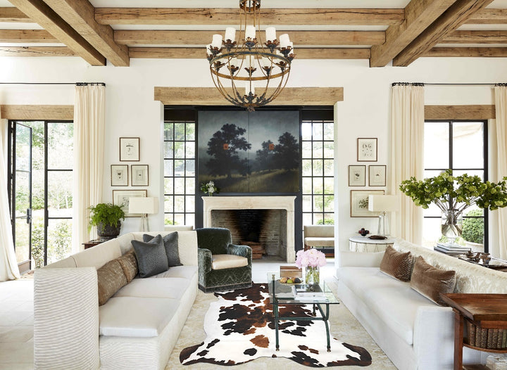 Tricolor X-Large European Cowhide Rug 6'10"H x 6'0"W #B11883 by Hudson Hides