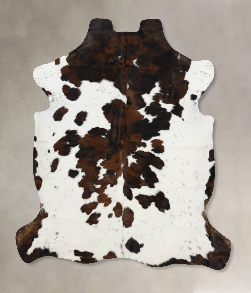 Tricolor X-Large European Cowhide Rug 7'1"H x 6'6"W #B11886 by Hudson Hides