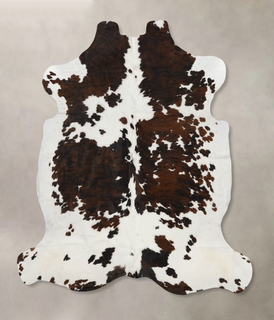 Tricolor X-Large European Cowhide Rug 7'1"H x 6'4"W #B11900 by Hudson Hides