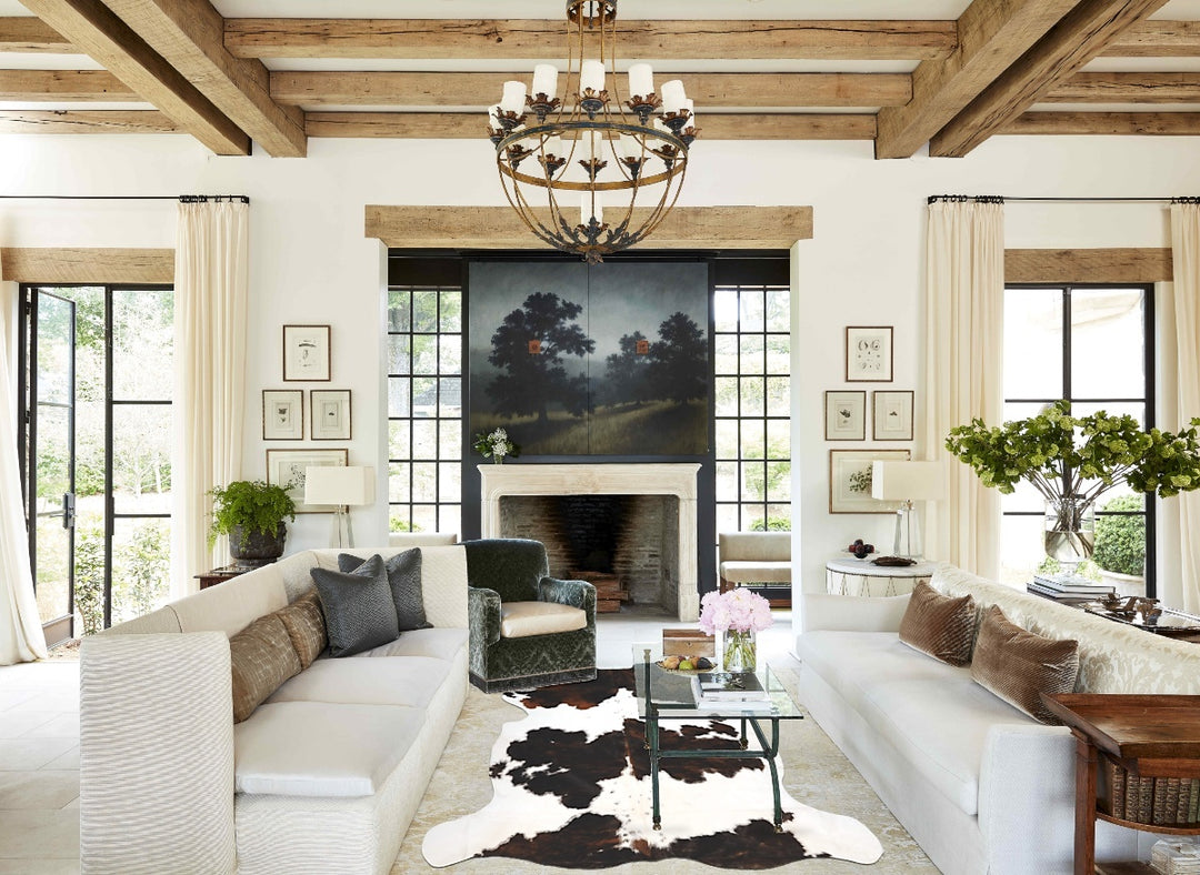 Tricolor X-Large European Cowhide Rug 7'2"H x 6'9"W #B11913 by Hudson 