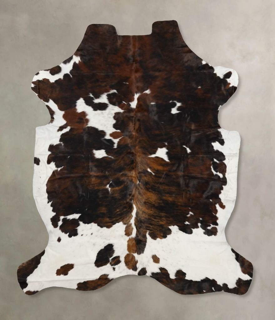 Tricolor X-Large European Cowhide Rug 7'2"H x 6'2"W #B11915 by Hudson Hides