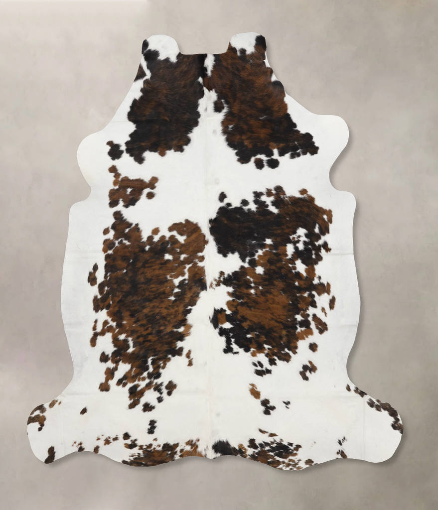 Tricolor X-Large European Cowhide Rug 7'2"H x 6'6"W #B11916 by Hudson Hides