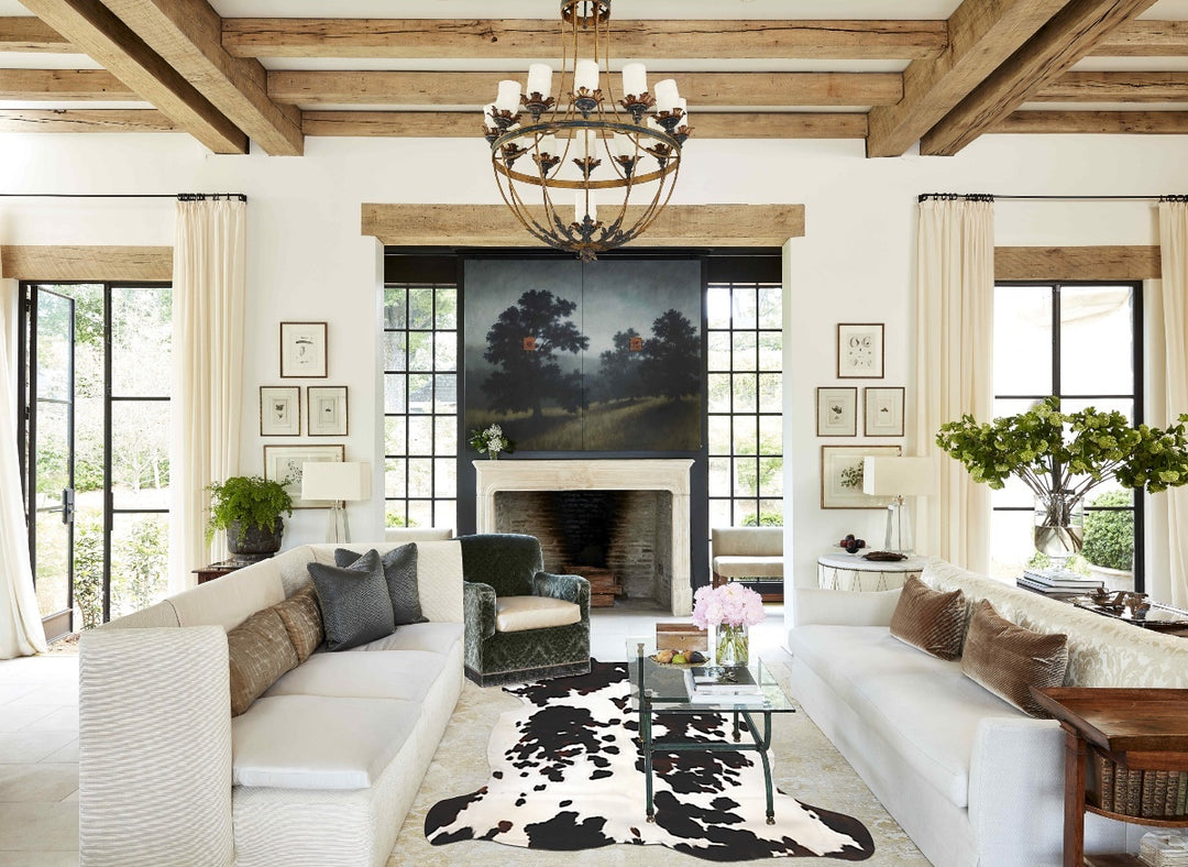 Tricolor X-Large European Cowhide Rug 7'2"H x 6'8"W #B11918 by Hudson 