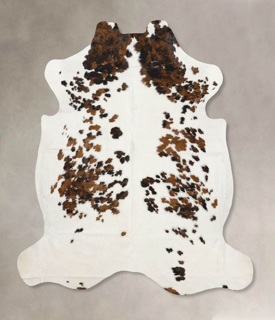 Tricolor X-Large European Cowhide Rug 7'1"H x 6'7"W #B11920 by Hudson Hides