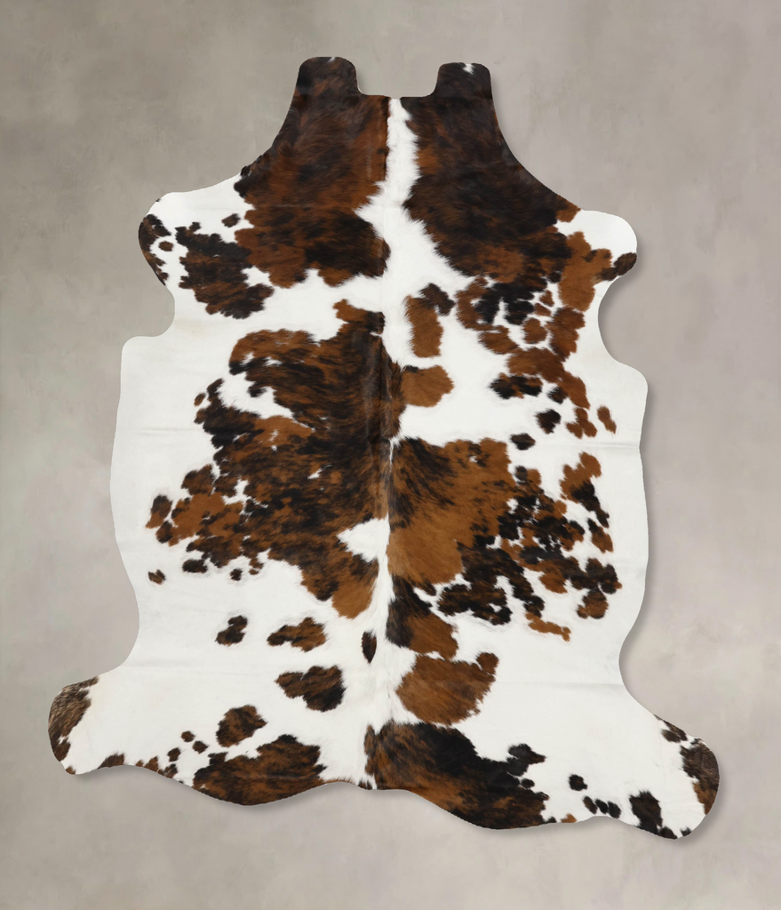 Tricolor X-Large European Cowhide Rug 7'0"H x 6'0"W #B11921 by Hudson Hides