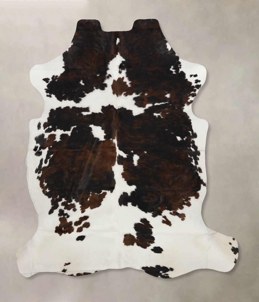 Tricolor X-Large European Cowhide Rug 7'1"H x 6'3"W #B11931 by Hudson Hides
