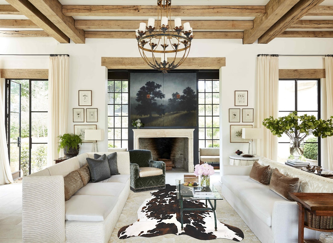 Tricolor X-Large European Cowhide Rug 6'11"H x 6'5"W #B11932 by Hudson