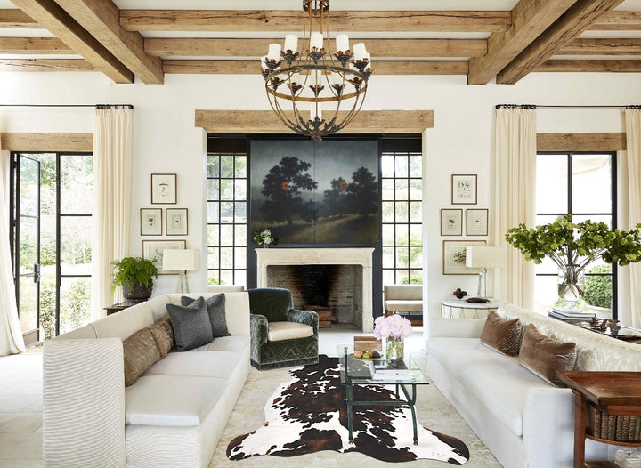 Tricolor X-Large European Cowhide Rug 6'11"H x 6'5"W #B11932 by Hudson Hides