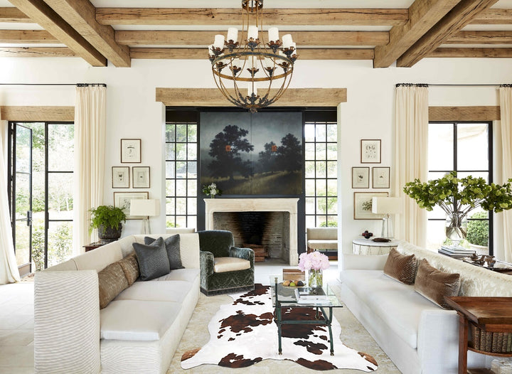 Tricolor X-Large European Cowhide Rug 7'3"H x 6'4"W #B11934 by Hudson Hides