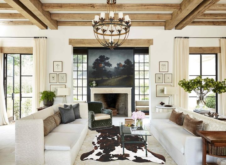 Tricolor X-Large European Cowhide Rug 7'0"H x 6'5"W #B11937 by Hudson Hides