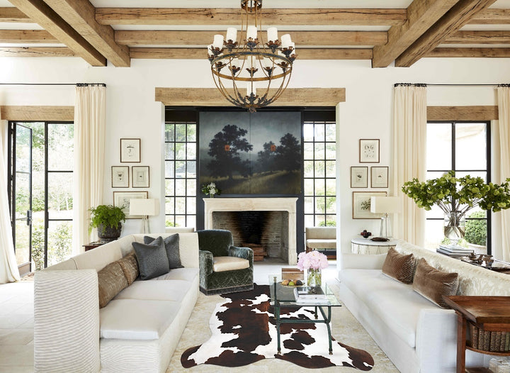 Tricolor X-Large European Cowhide Rug 6'11"H x 6'1"W #B11939 by Hudson Hides