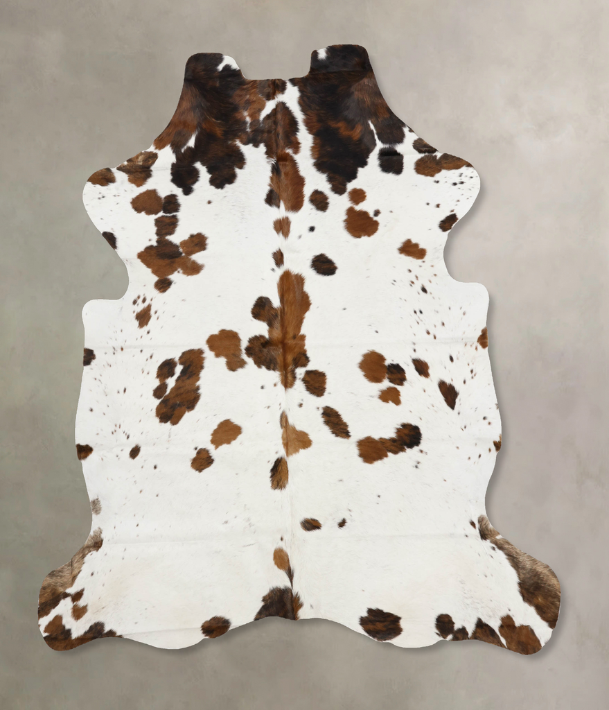 Tricolor X-Large European Cowhide Rug 6'10"H x 6'1"W #B11942 by Hudson Hides