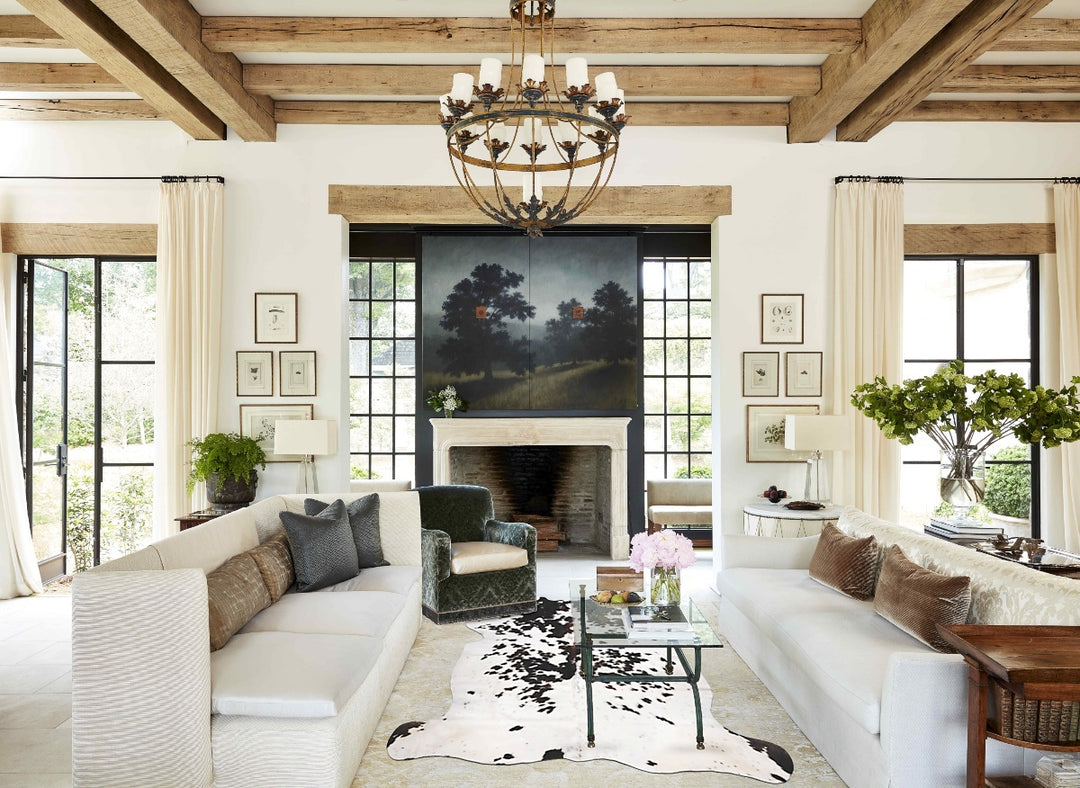 Tricolor X-Large European Cowhide Rug 7'1"H x 6'7"W #B11946 by Hudson 