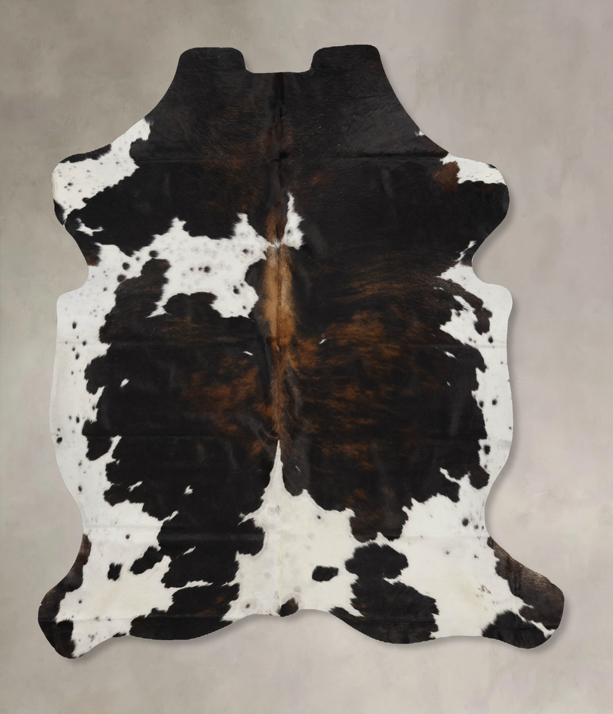 Tricolor X-Large European Cowhide Rug 7'1"H x 6'1"W #B11947 by Hudson Hides