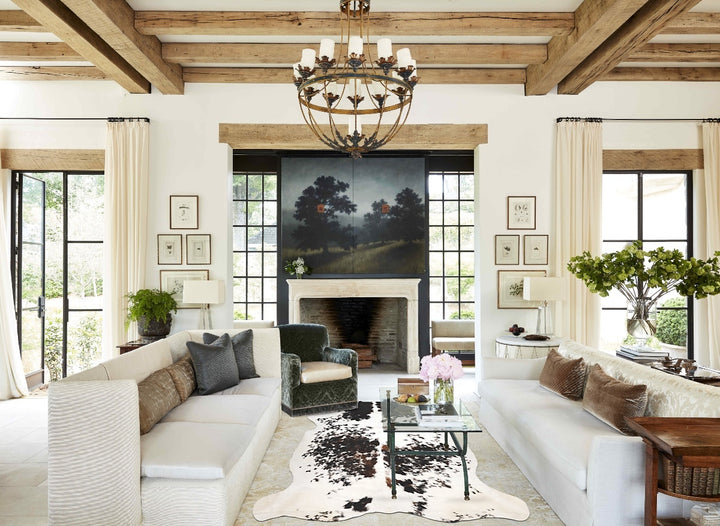 Tricolor X-Large European Cowhide Rug 7'2"H x 6'5"W #B11949 by Hudson Hides