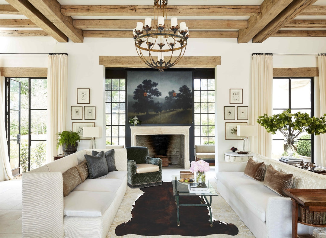 Dark Brindle Large European Cowhide Rug 6'9"H x 5'9"W #B11950 by Hudso