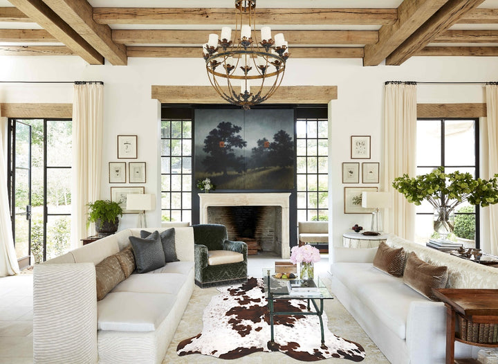 Tricolor X-Large European Cowhide Rug 6'11"H x 6'3"W #B11963 by Hudson Hides
