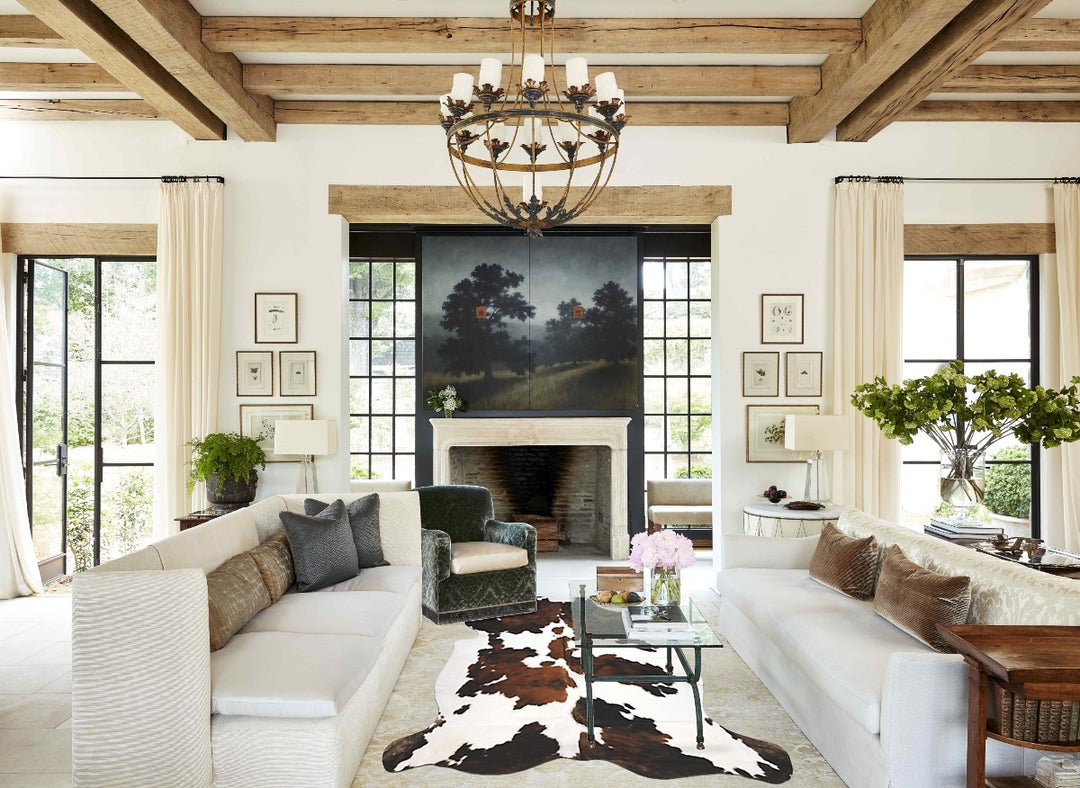 Tricolor X-Large European Cowhide Rug 7'3"H x 6'3"W #B11967 by Hudson 