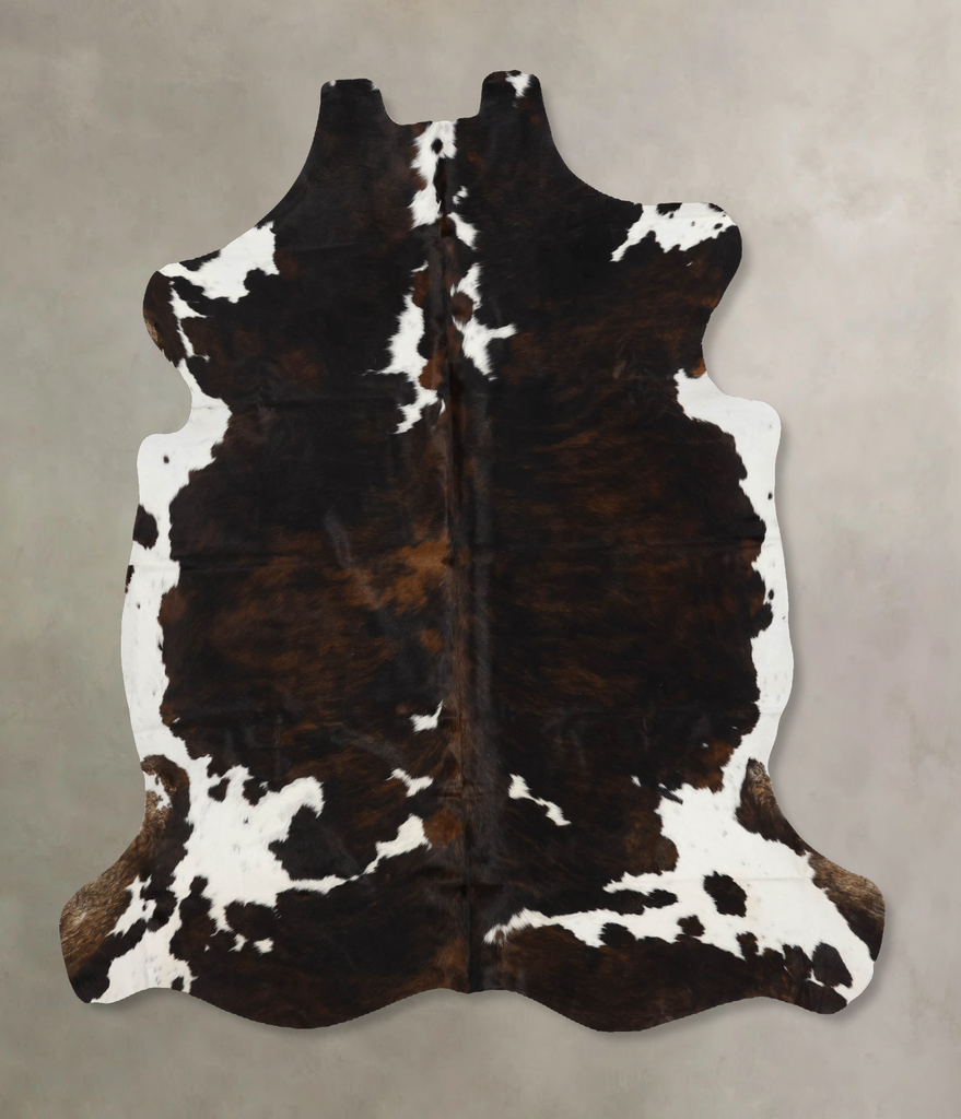 Tricolor X-Large European Cowhide Rug 6'10"H x 6'6"W #B11969 by Hudson Hides