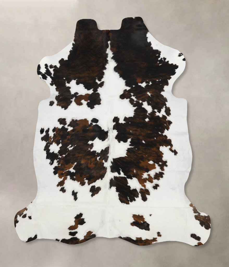 Tricolor X-Large European Cowhide Rug 6'10"H x 6'5"W #B11970 by Hudson Hides