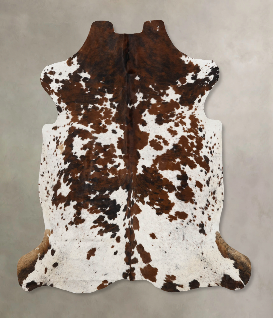 Tricolor X-Large European Cowhide Rug 7'0"H x 6'6"W #B11973 by Hudson Hides