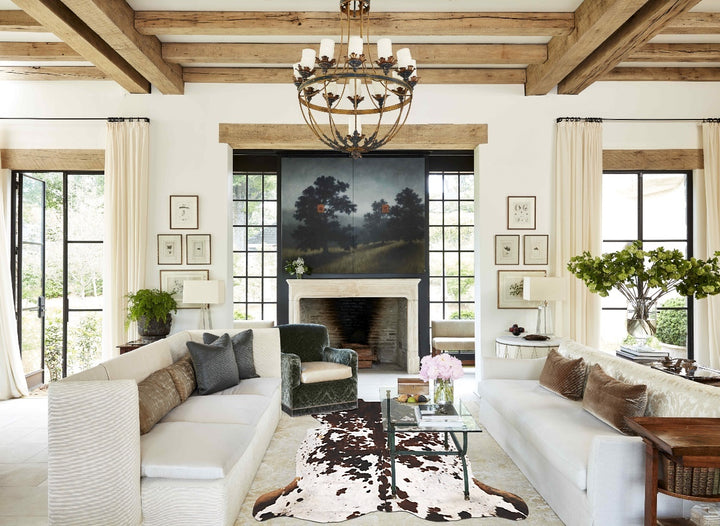 Tricolor X-Large European Cowhide Rug 7'0"H x 6'6"W #B11973 by Hudson Hides