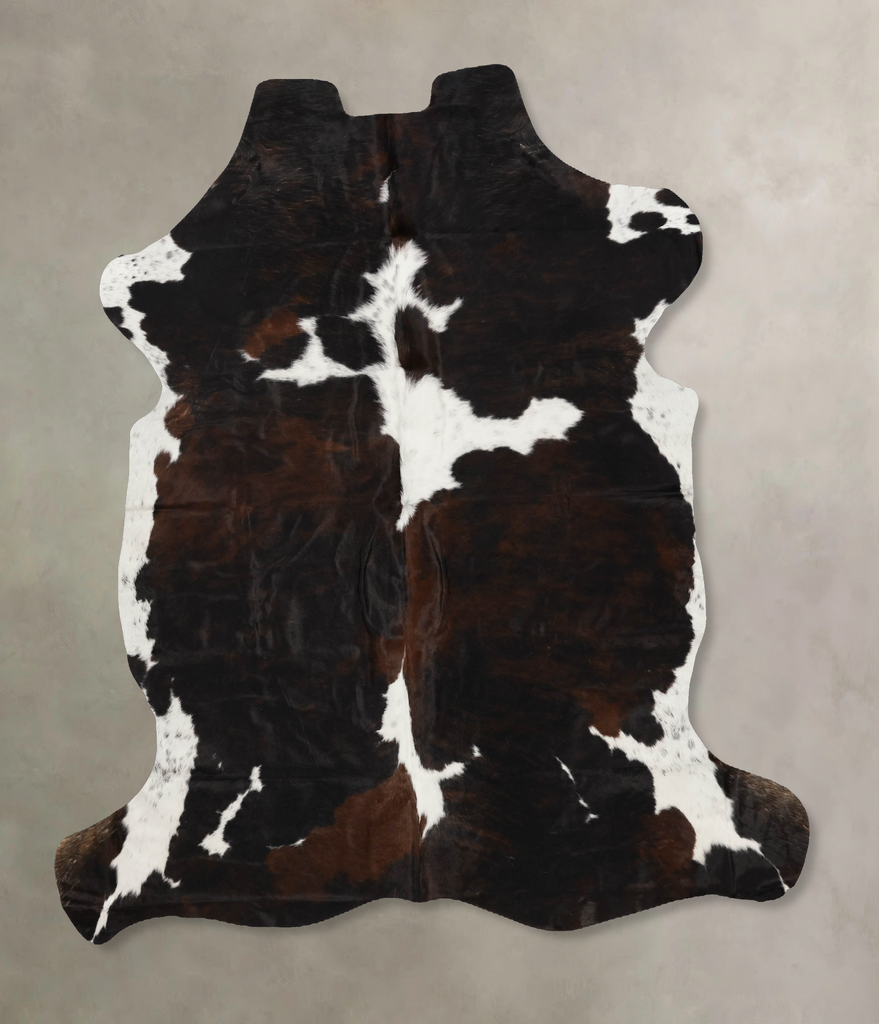 Tricolor X-Large European Cowhide Rug 7'1"H x 6'5"W #B11975 by Hudson Hides