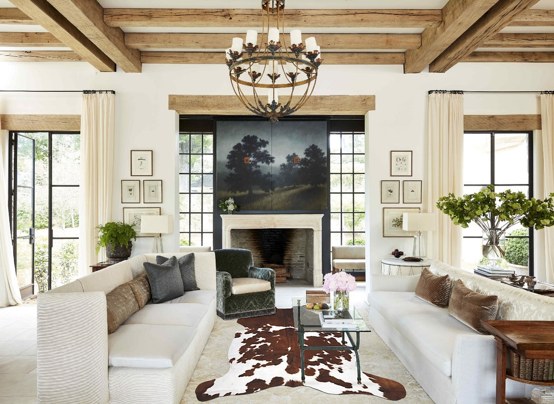 Tricolor X-Large European Cowhide Rug 7'2"H x 5'9"W #B11978 by Hudson 
