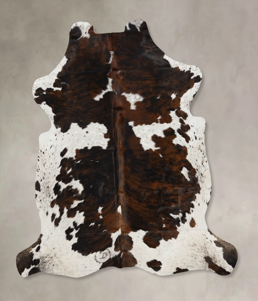 Tricolor X-Large European Cowhide Rug 7'3"H x 6'10"W #B11982 by Hudson Hides