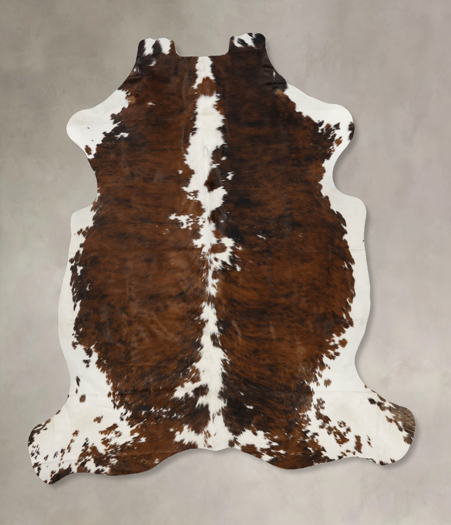 Tricolor X-Large European Cowhide Rug 7'1"H x 6'3"W #B11984 by Hudson Hides