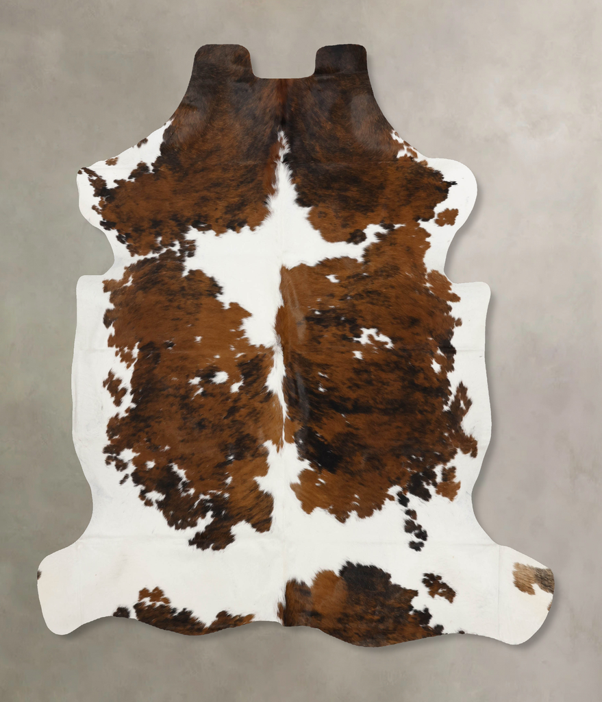 Tricolor X-Large European Cowhide Rug 7'1"H x 6'7"W #B11991 by Hudson Hides