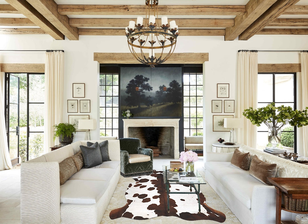 Tricolor X-Large European Cowhide Rug 6'11"H x 6'0"W #B11995 by Hudson