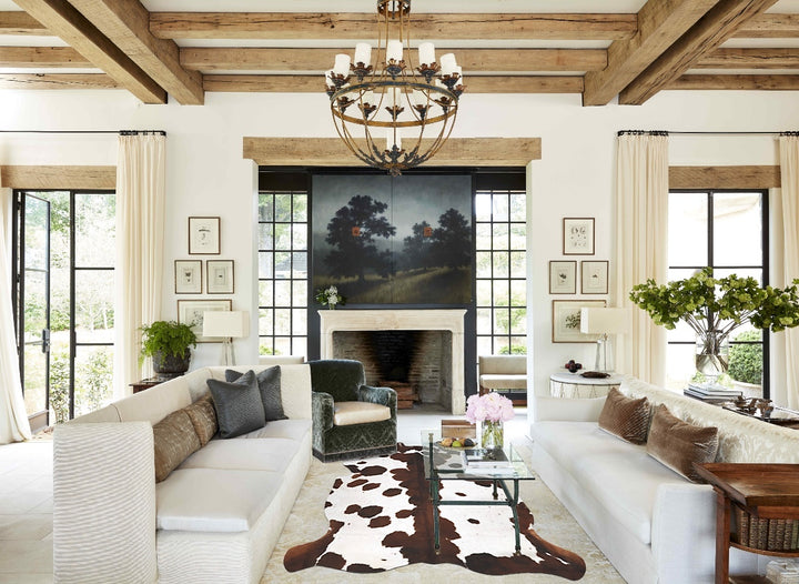 Tricolor X-Large European Cowhide Rug 6'11"H x 6'0"W #B11995 by Hudson Hides