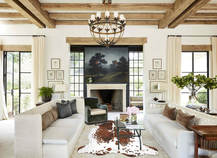 Tricolor X-Large European Cowhide Rug 7'2"H x 6'6"W #B11997 by Hudson Hides