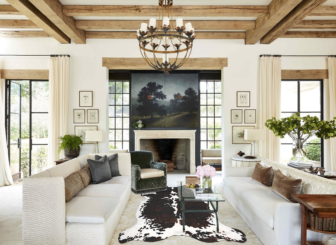 Tricolor X-Large European Cowhide Rug 7'1"H x 6'2"W #B12000 by Hudson 