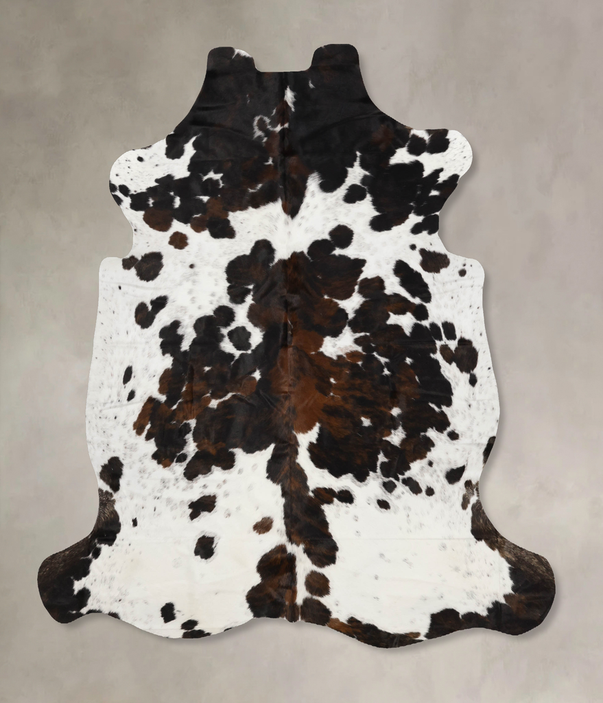 Tricolor X-Large European Cowhide Rug 7'0"H x 6'5"W #B12005 by Hudson Hides