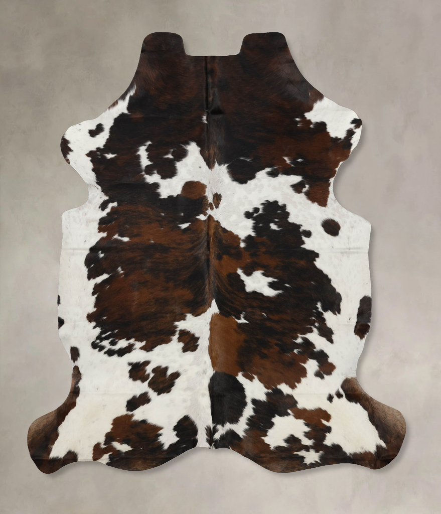 Tricolor X-Large European Cowhide Rug 6'10"H x 6'0"W #B12008 by Hudson Hides