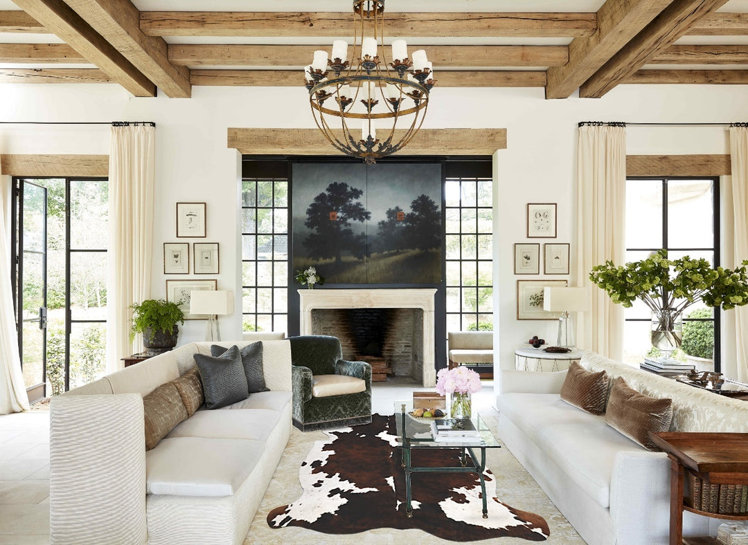 Tricolor X-Large European Cowhide Rug 7'2"H x 6'5"W #B12010 by Hudson 